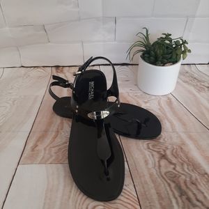 Michael Kors Black Jelly T-Strap Sandals size 10 NWOT